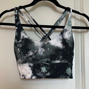 Onzie Black, Green, White Crisscross Sports Bra